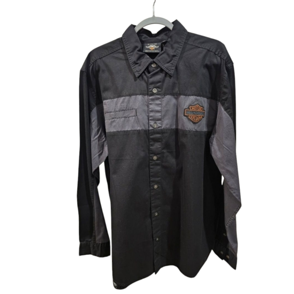 Harley Davidson Men's Long Sleeve Button Up Shirt Black, Gray NWT
